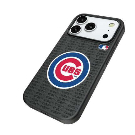 Chicago Cubs Text Backdrop MagSafe Compatible Phone Case for Apple iPhone