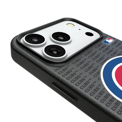 Chicago Cubs Text Backdrop MagSafe Compatible Phone Case for Apple iPhone
