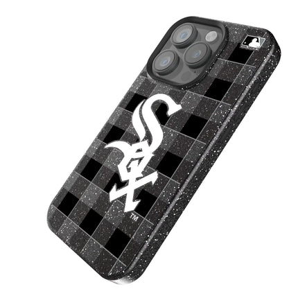 Chicago White Sox Plaid Black Bling Phone Case for Apple iPhone