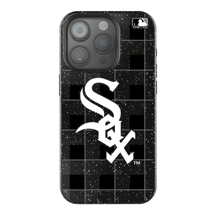 Chicago White Sox Plaid Black Bling Phone Case for Apple iPhone