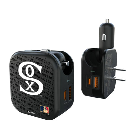 Chicago White Sox Road 1919-1921 - Cooperstown Collection Text Backdrop 2 in 1 USB A/C Charger
