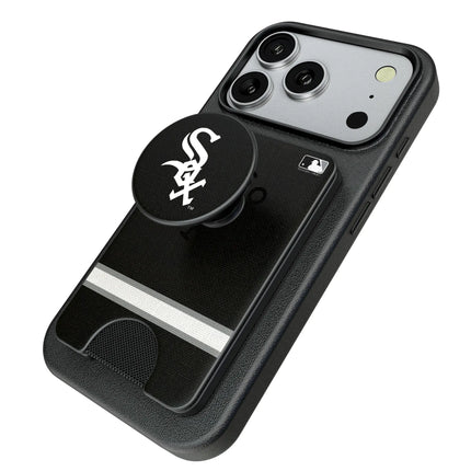 Chicago White Sox Stripe PopSockets MagSafe-Compatible PopWallet+