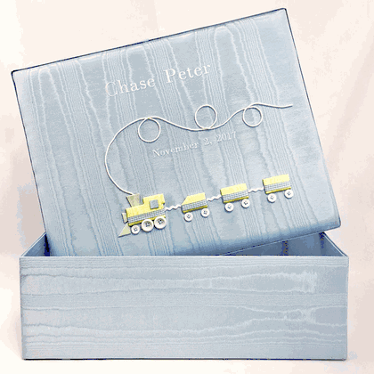 Choo Choo Train Personalized Baby Keepsake Box - Large