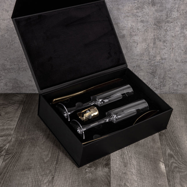 Arbane Champagne Glass Set with Cake Knife