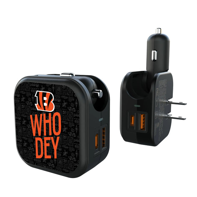 Cincinnati Bengals 2 in 1 USB A/C Charger Deco