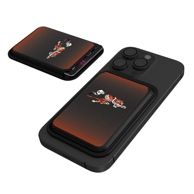 Bengals Black Magnetic Credit Card Wallet Historic Linen