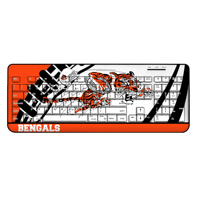 Cincinnati Bengals Wireless USB Keyboard Historic Passtime