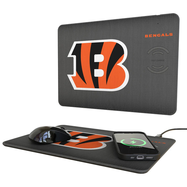 Cincinnati Bengals 15W Wireless Charger & Mouse Pad Linen