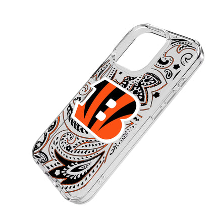 Cincinnati Bengals Clear Phone Case Paisley for iPhone