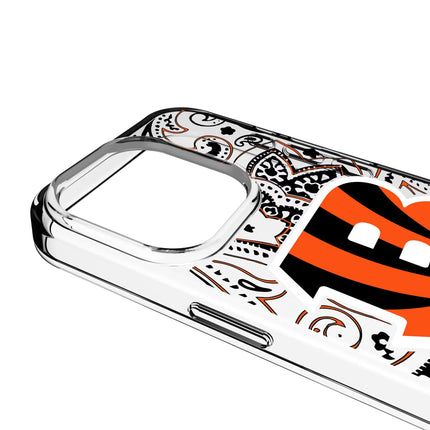 Cincinnati Bengals Clear Phone Case Paisley for iPhone