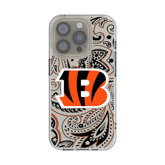 Cincinnati Bengals Clear Phone Case Paisley for iPhone