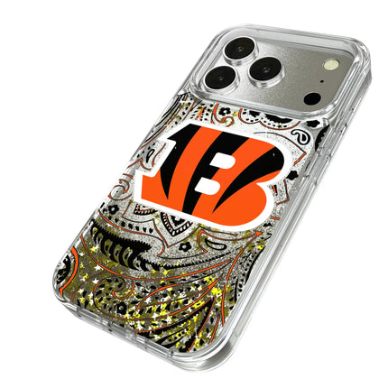 Cincinnati Bengals Glitter Phone Case Paisley for iPhone