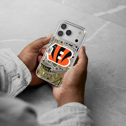 Cincinnati Bengals Glitter Phone Case Paisley for iPhone