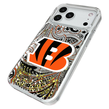 Cincinnati Bengals Paisley Glitter Phone Case for Apple iPhone