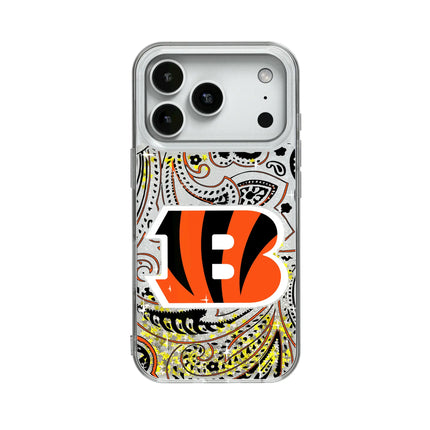 Cincinnati Bengals Paisley Glitter Phone Case for Apple iPhone