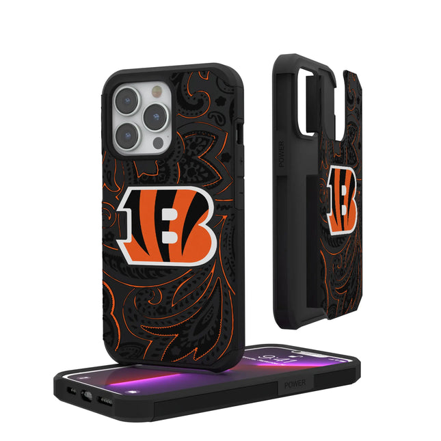 Cincinnati Bengals Rugged Phone Case Paisley for iPhone