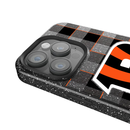 Cincinnati Bengals Black Bling Phone Case Plaid for iPhone