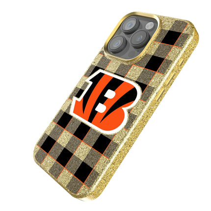 Cincinnati Bengals Bling Phone Case Plaid for iPhone