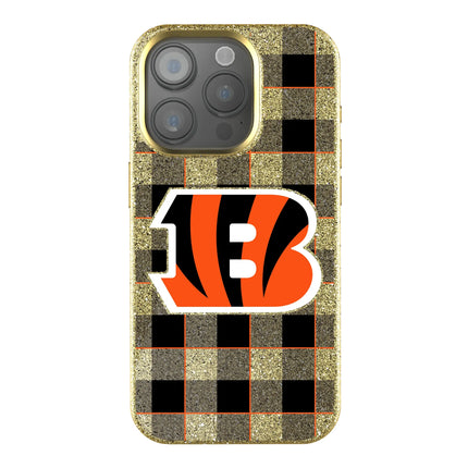 Cincinnati Bengals Bling Phone Case Plaid for iPhone