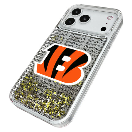 Cincinnati Bengals Text Backdrop Glitter Phone Case for Apple iPhone