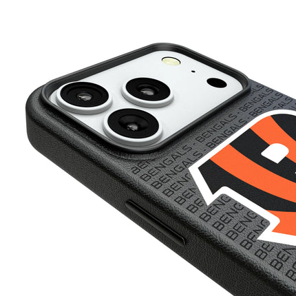 Cincinnati Bengals Text Backdrop MagSafe Compatible Phone Case for Apple iPhone