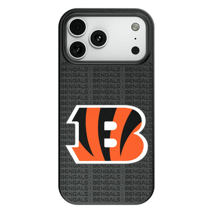 Cincinnati Bengals Text Backdrop MagSafe Compatible Phone Case for Apple iPhone