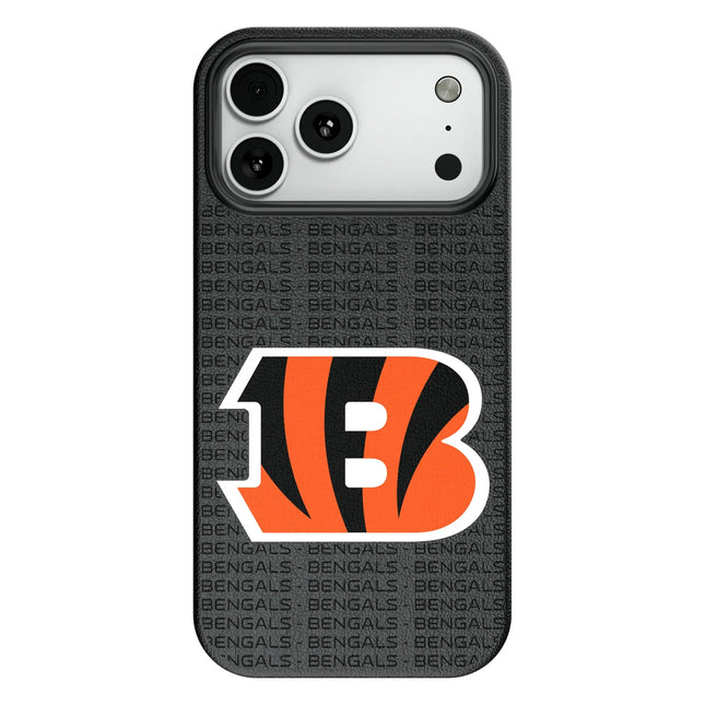 Cincinnati Bengals Text Backdrop MagSafe Compatible Phone Case for Apple iPhone