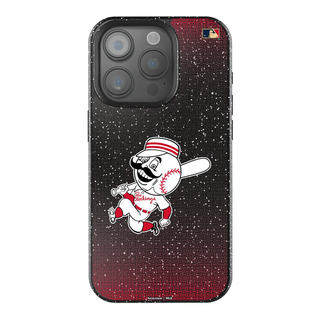 Cincinnati Reds 1953-1967 - Cooperstown Collection Linen Black Bling Phone Case for Apple iPhone
