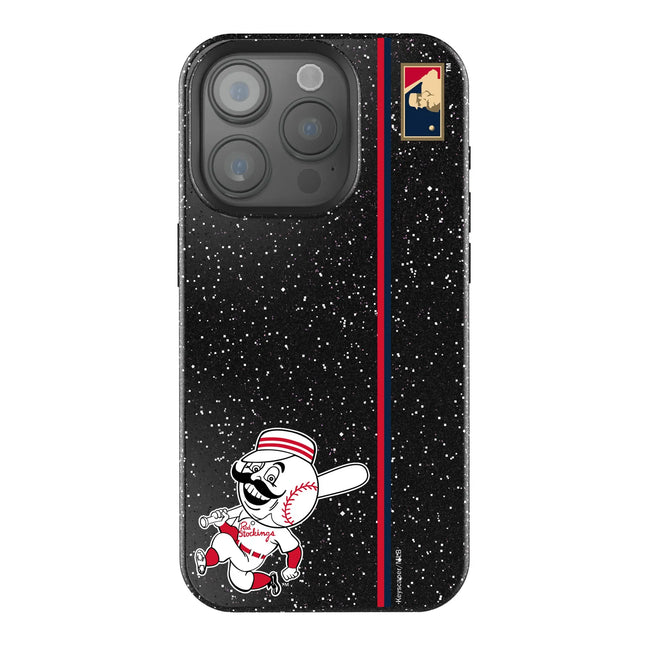 Cincinnati Reds 1953-1967 - Cooperstown Collection Sidebar Black Bling Phone Case for Apple iPhone