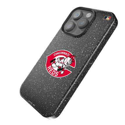 Cincinnati Reds 1974-1992 - Cooperstown Collection Linen Black Bling Phone Case for Apple iPhone