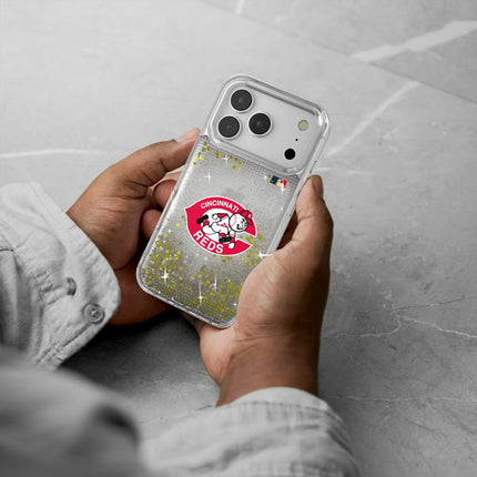 Cincinnati Reds 1974-1992 - Cooperstown Collection Linen Glitter Phone Case for Apple iPhone