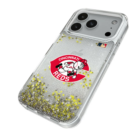 Cincinnati Reds 1974-1992 - Cooperstown Collection Linen Glitter Phone Case for Apple iPhone