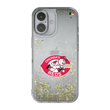 Cincinnati Reds 1974-1992 - Cooperstown Collection Linen Glitter Phone Case for Apple iPhone