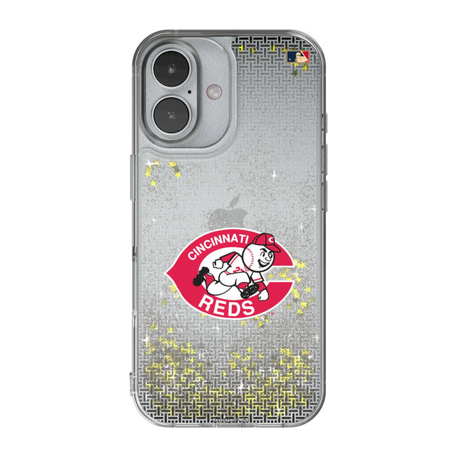 Cincinnati Reds 1974-1992 - Cooperstown Collection Linen Glitter Phone Case for Apple iPhone