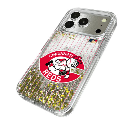 Cincinnati Reds 1974-1992 - Cooperstown Collection Pinstripe Glitter Phone Case for Apple iPhone