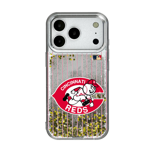 Cincinnati Reds 1974-1992 - Cooperstown Collection Pinstripe Glitter Phone Case for Apple iPhone