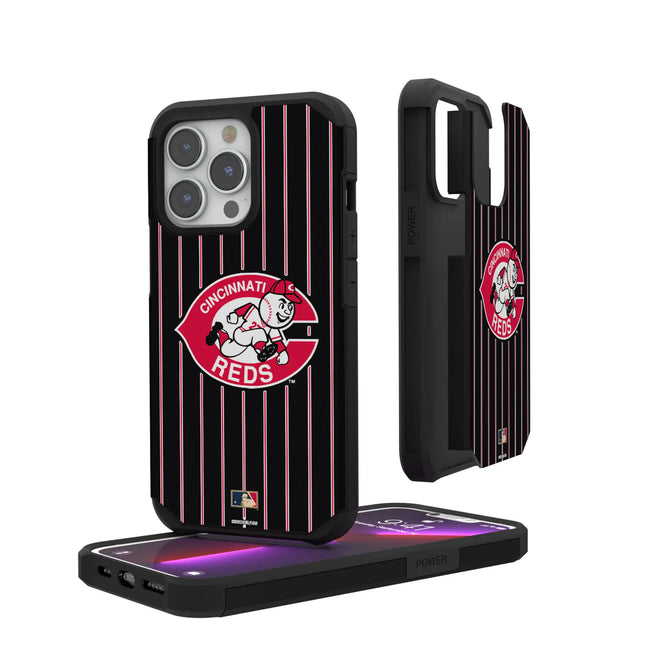 Cincinnati Reds 1974-1992 - Cooperstown Collection Pinstripe Rugged Phone Case for Apple iPhone