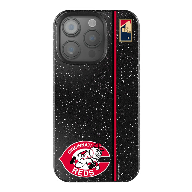Cincinnati Reds 1974-1992 - Cooperstown Collection Sidebar Black Bling Phone Case for Apple iPhone