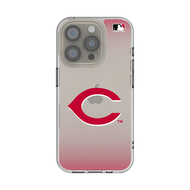 Cincinnati Reds Linen Clear Phone Case for Apple iPhone
