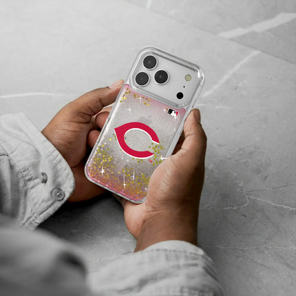 Cincinnati Reds Linen Glitter Phone Case for Apple iPhone