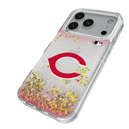 Cincinnati Reds Linen Glitter Phone Case for Apple iPhone