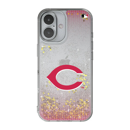Cincinnati Reds Linen Glitter Phone Case for Apple iPhone
