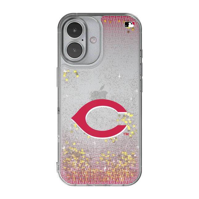 Cincinnati Reds Linen Glitter Phone Case for Apple iPhone