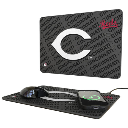 Cincinnati Reds Monocolor Tilt 15-Watt Wireless Charger and Mouse Pad