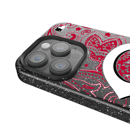 Cincinnati Reds Paisley Black Bling Phone Case for Apple iPhone