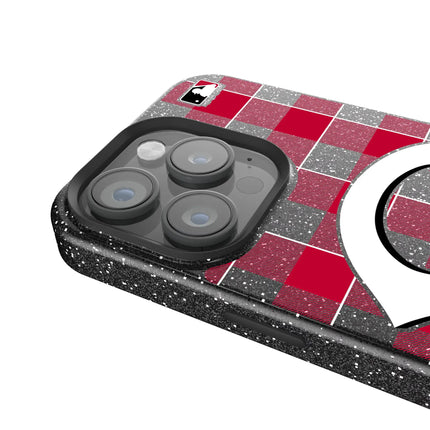 Cincinnati Reds Plaid Black Bling Phone Case for Apple iPhone