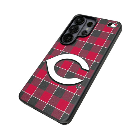 Cincinnati Reds Plaid MagSafe Compatible Phone Case for Samsung Galaxy