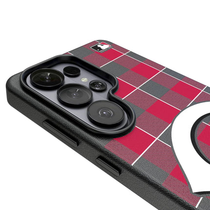 Cincinnati Reds Plaid MagSafe Compatible Phone Case for Samsung Galaxy
