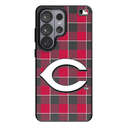 Cincinnati Reds Plaid MagSafe Compatible Phone Case for Samsung Galaxy