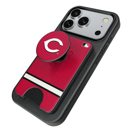 Cincinnati Reds Stripe PopSockets MagSafe-Compatible PopWallet+